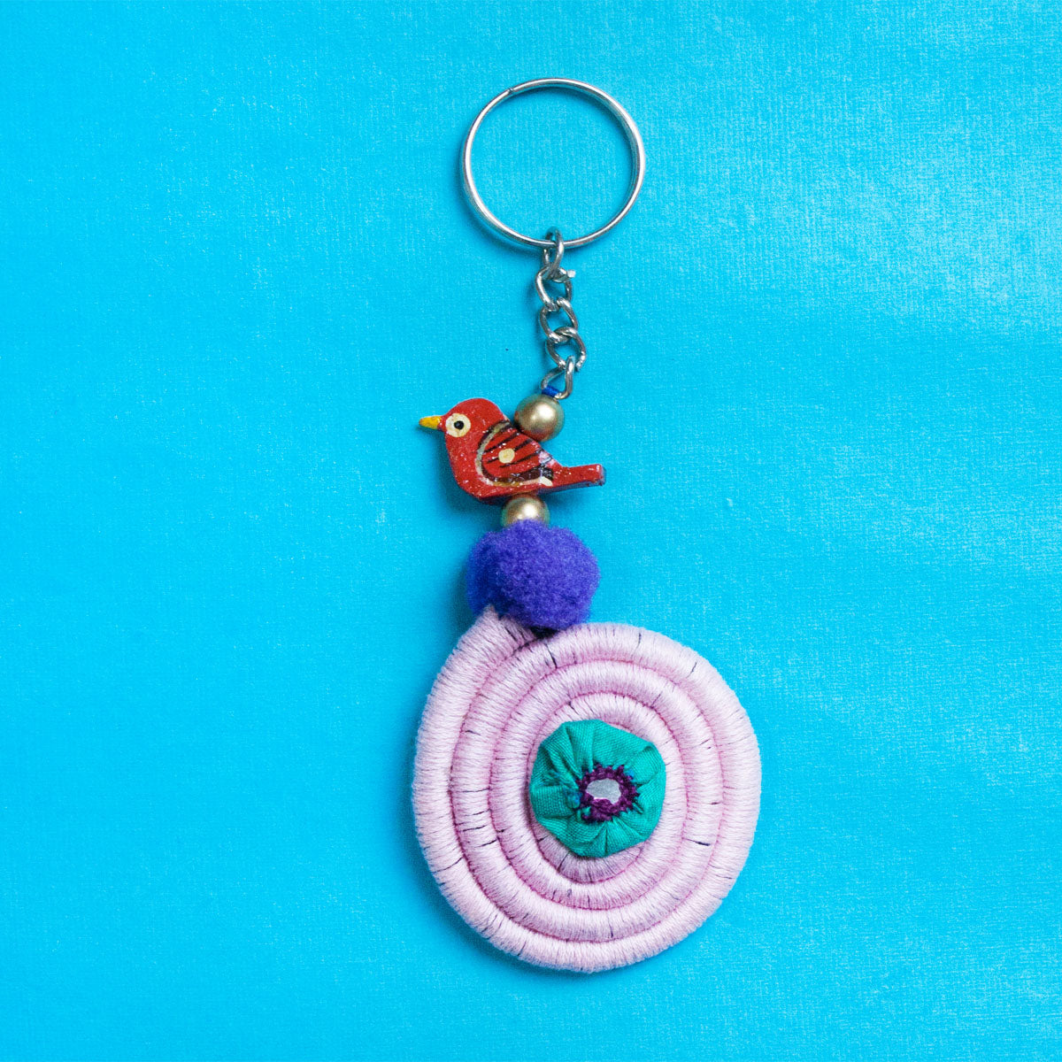 Pink Spiral Key ring/Bag Charm