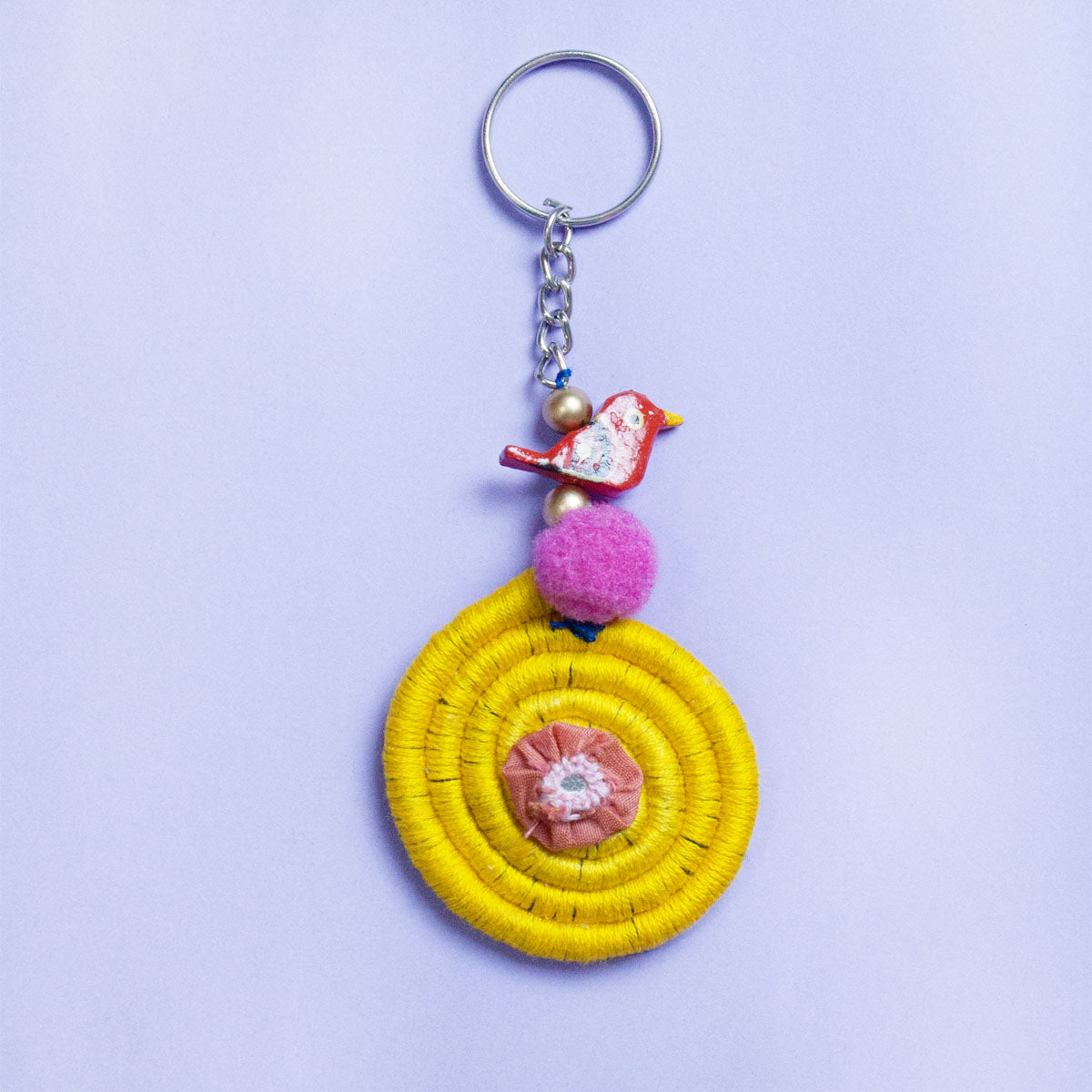 Yellow Spiral Key ring/Bag Charm