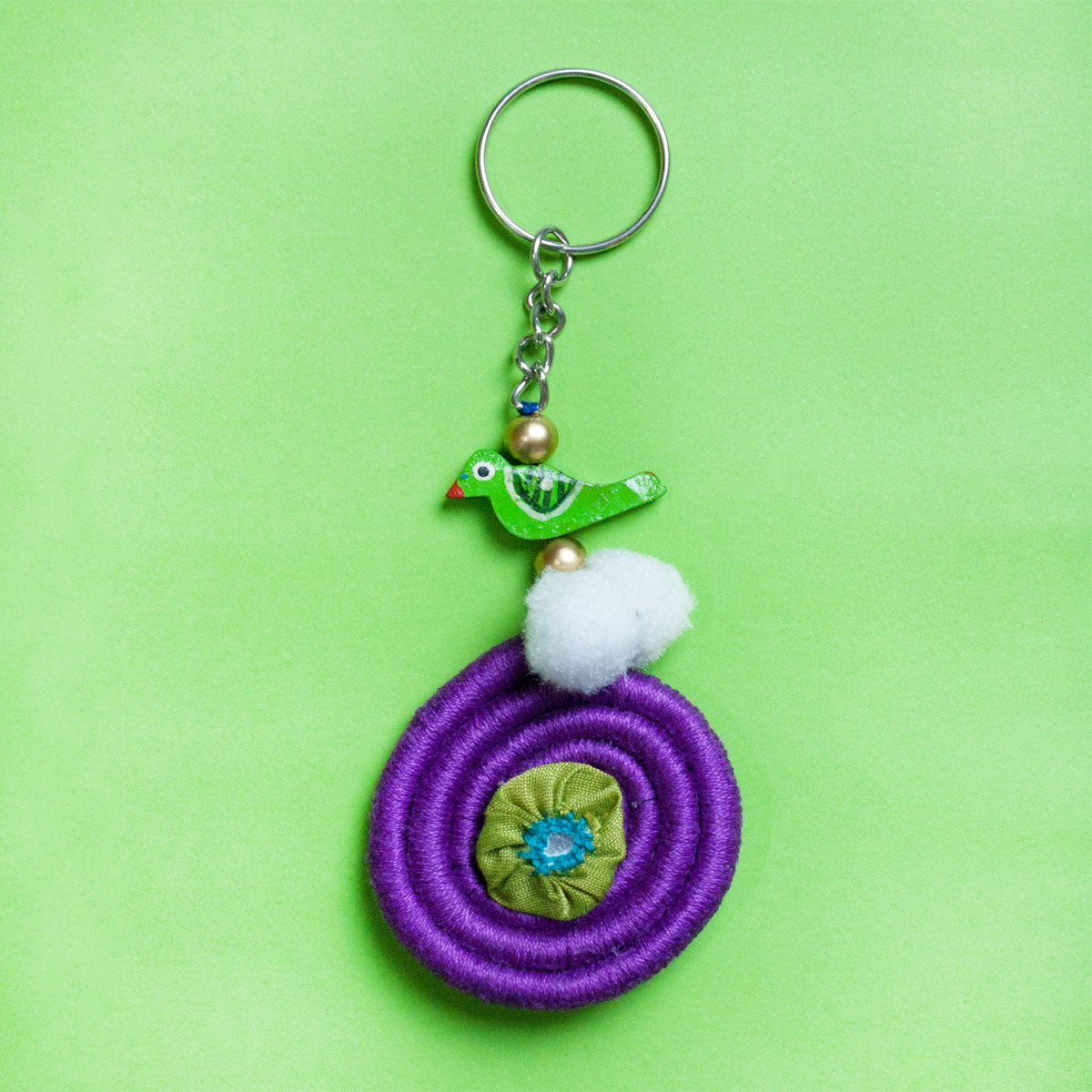 Purple Spiral Key ring/Bag Charm