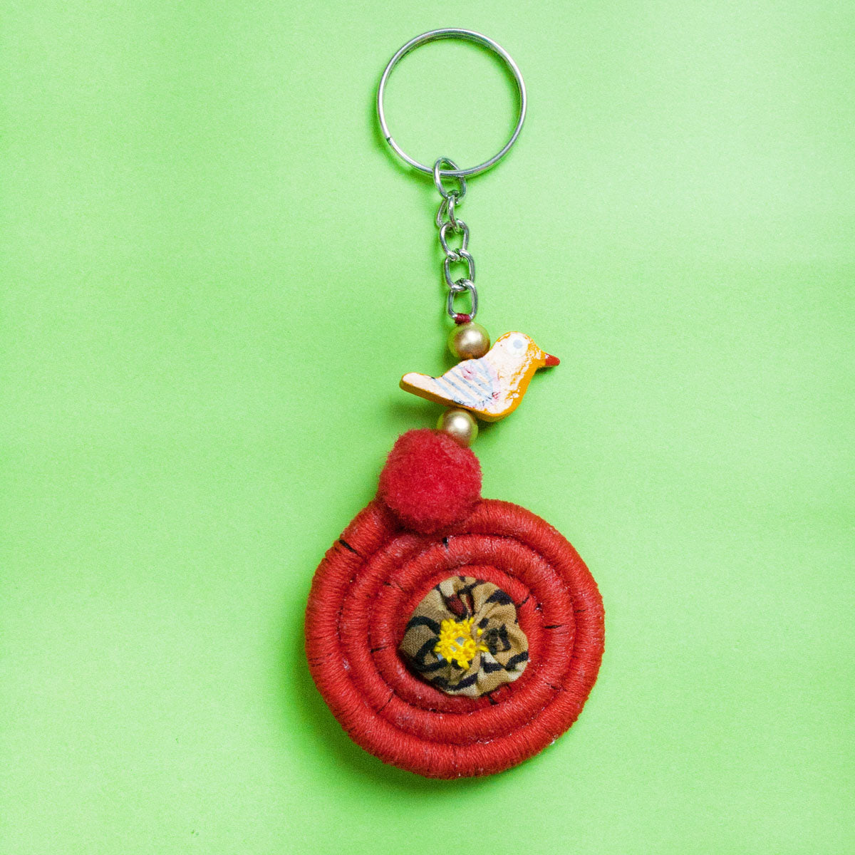 Red Spiral Key ring/Bag Charm