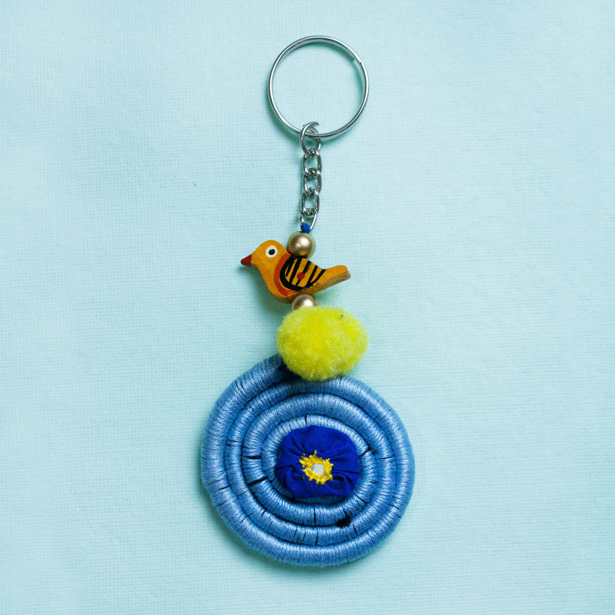 Blue Spiral Key ring/Bag Charm