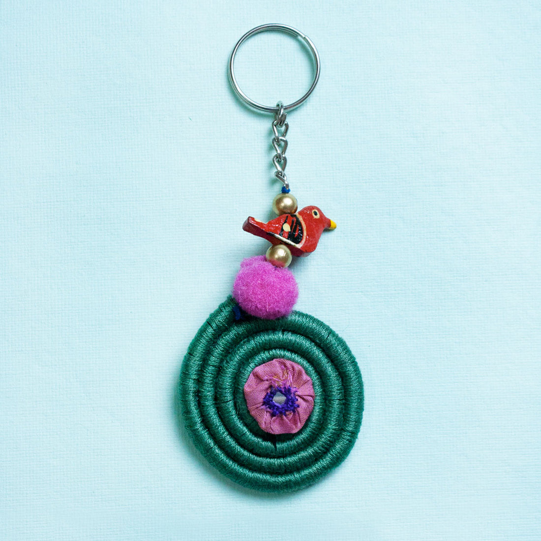 Green Spiral Key ring/Bag Charm
