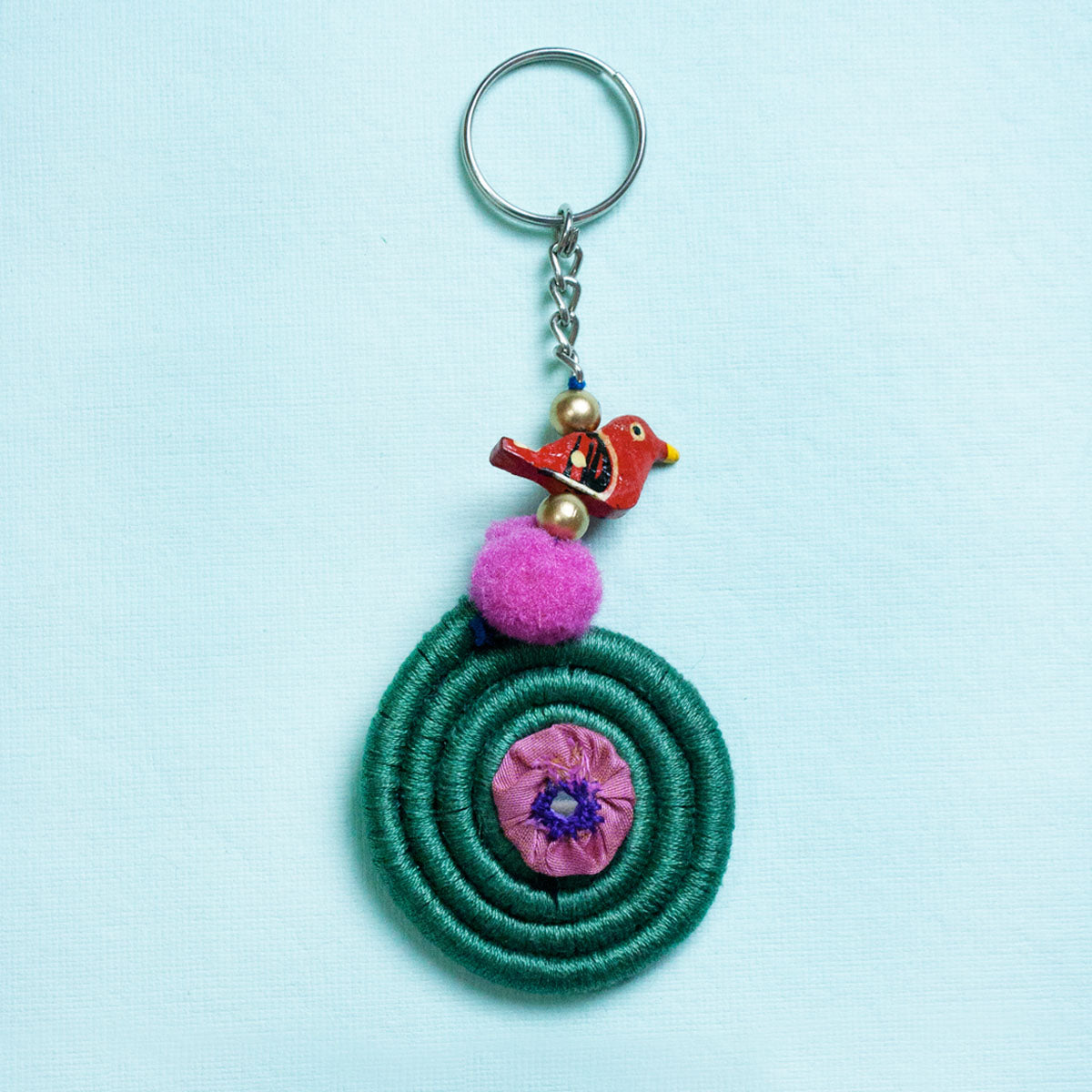 Green Spiral Key ring/Bag Charm