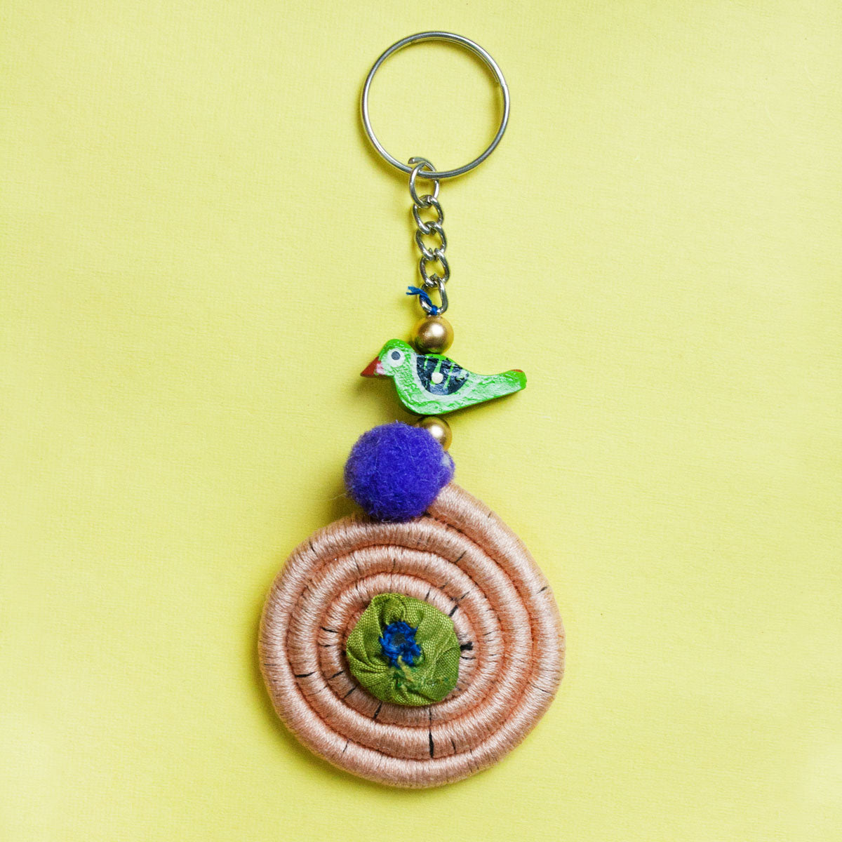 Peach Spiral Key ring/Bag Charm
