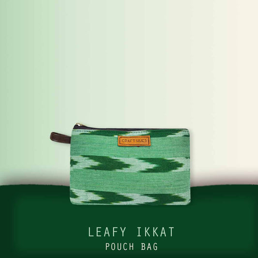 Leafy Ikkat Pouch Bag