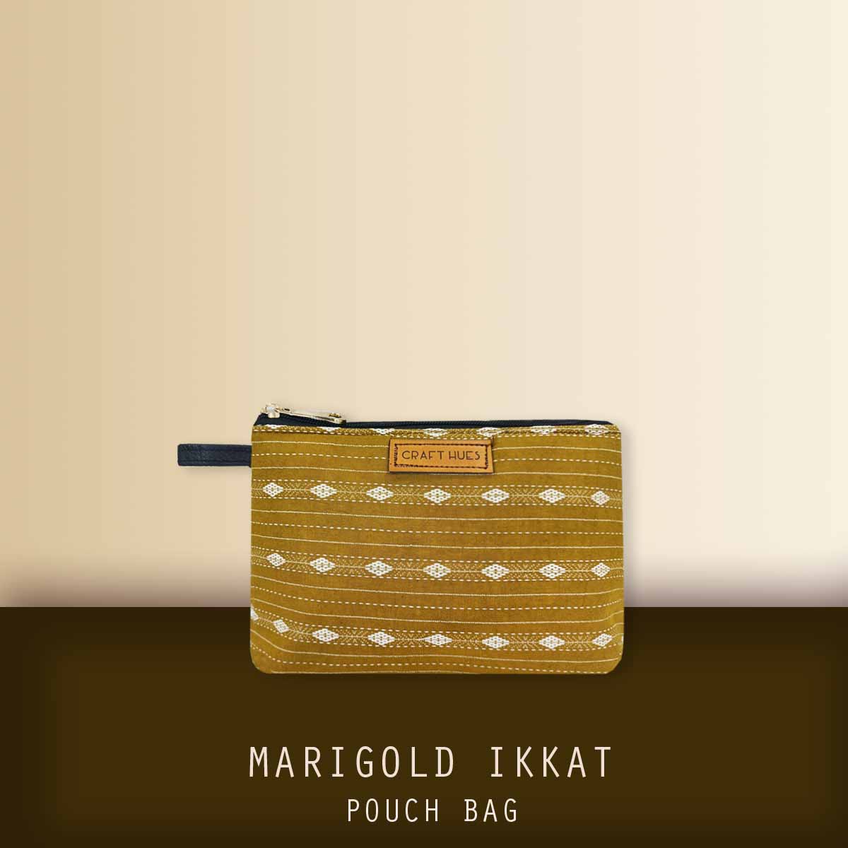 Marigold Ikkat Pouch Bag