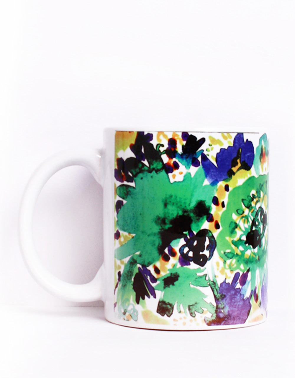 Green Flowers Coffee Mug