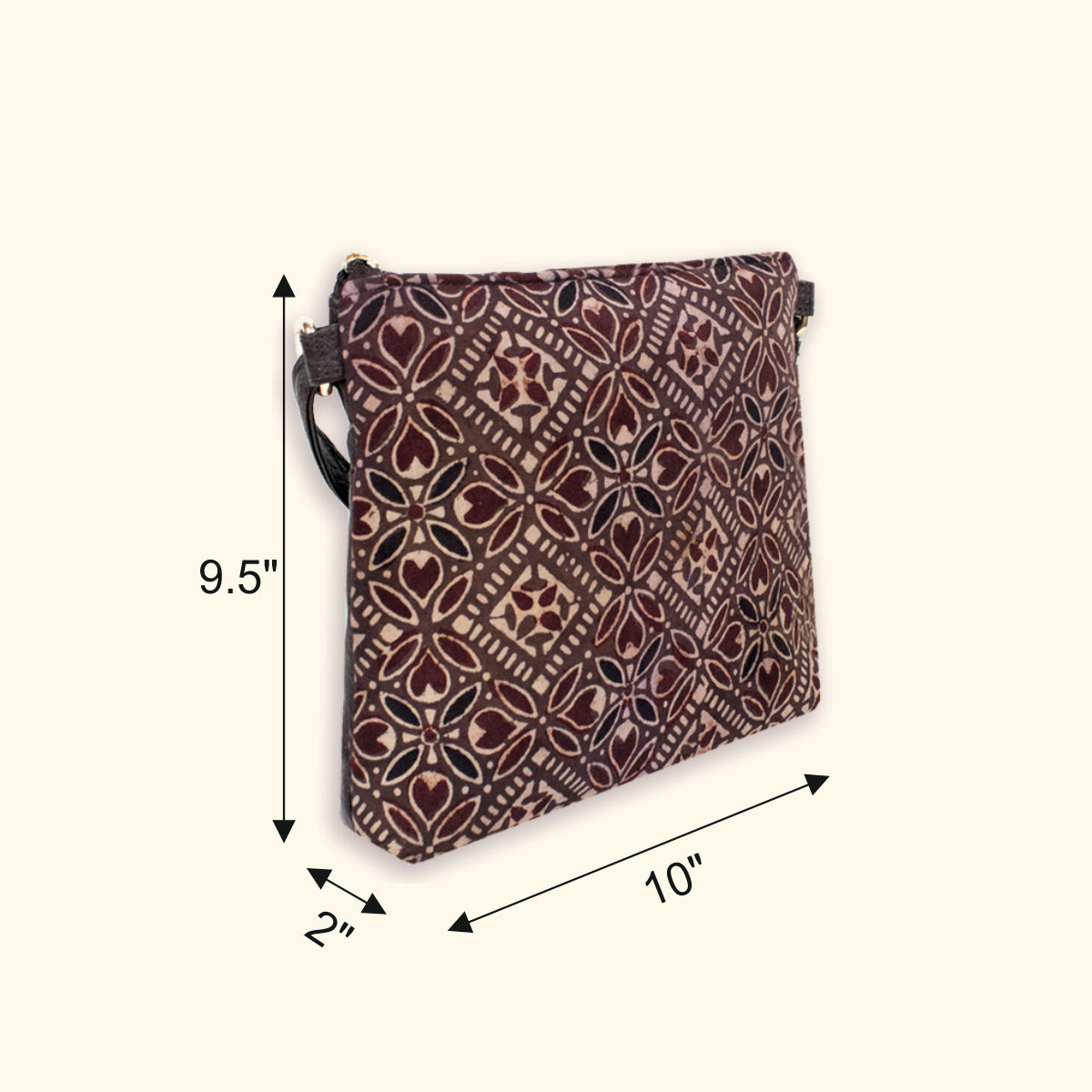 Block-Printed Four Petal Sling Bag