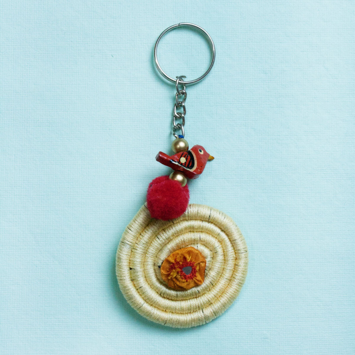 Off-white Spiral Key ring/Bag Charm