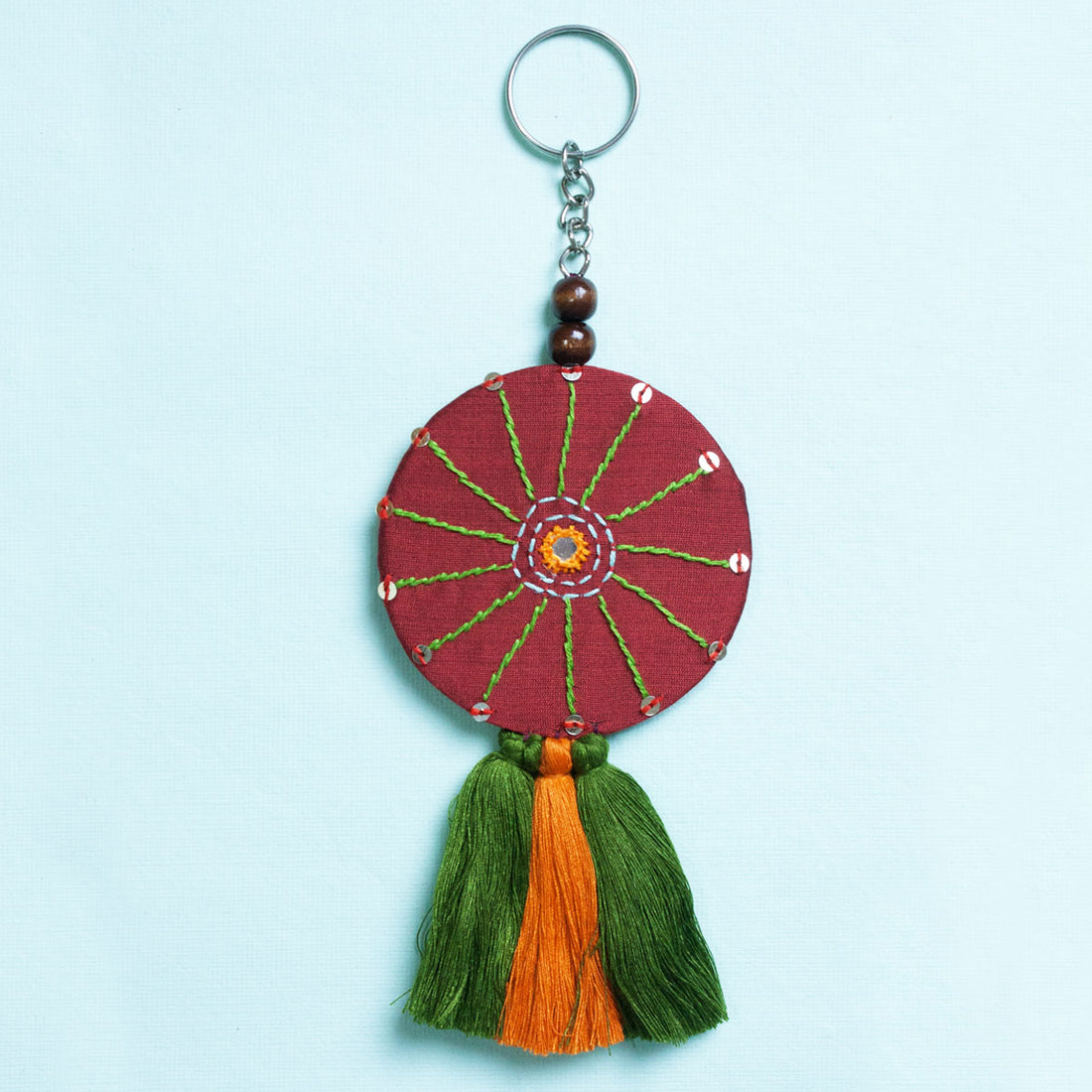 Maroon Mandala Key ring/Bag Charm