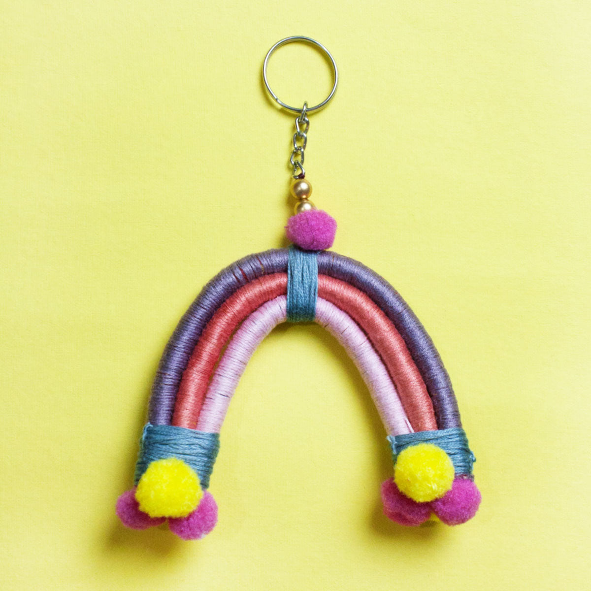 Peachy Rainbow Key ring/Bag Charm