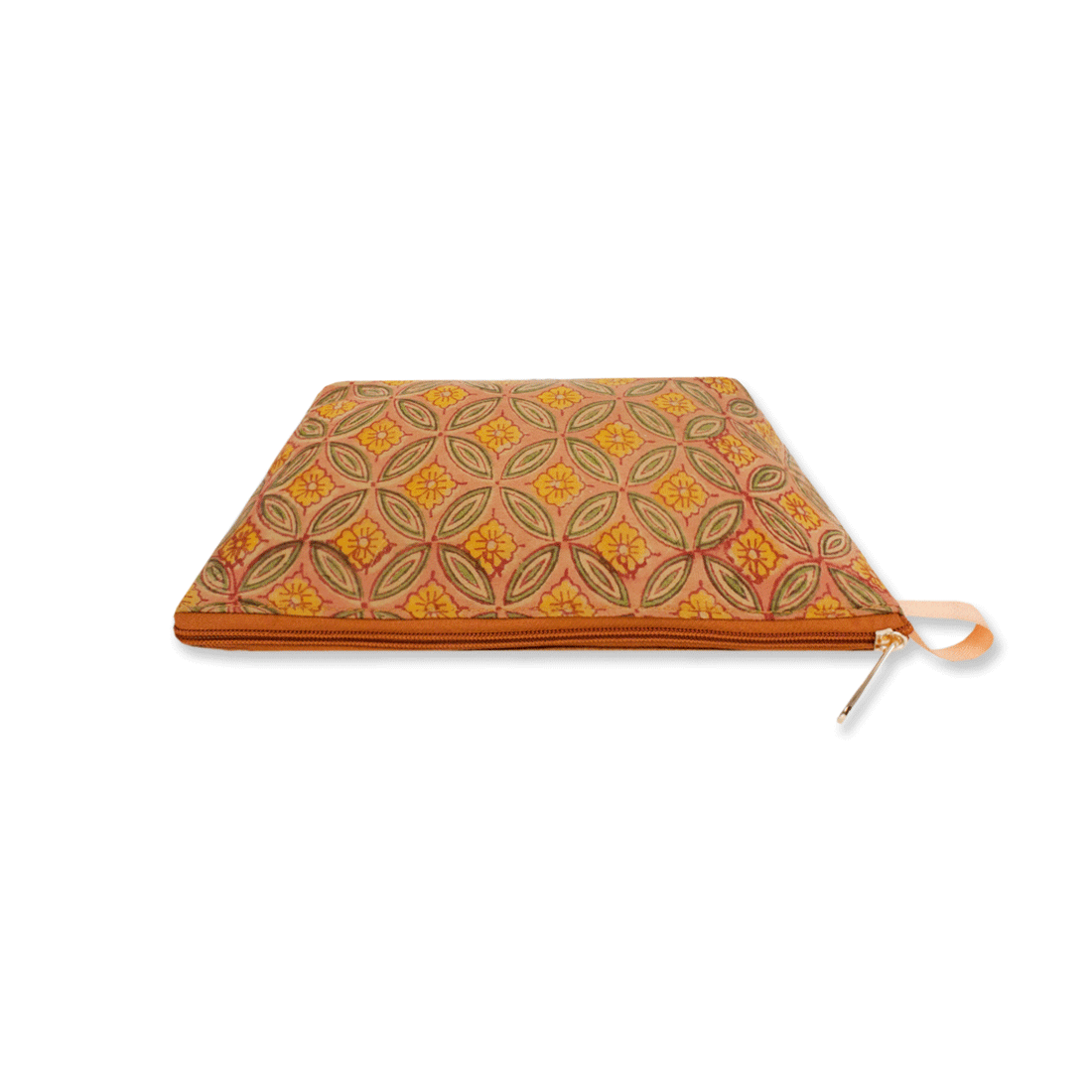 Four Petal Block Printed Pouch