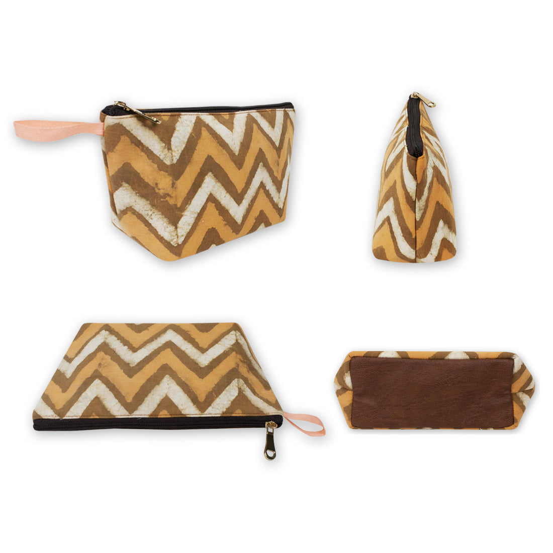 Yellow Zig-Zag Tote/Pouch Combo