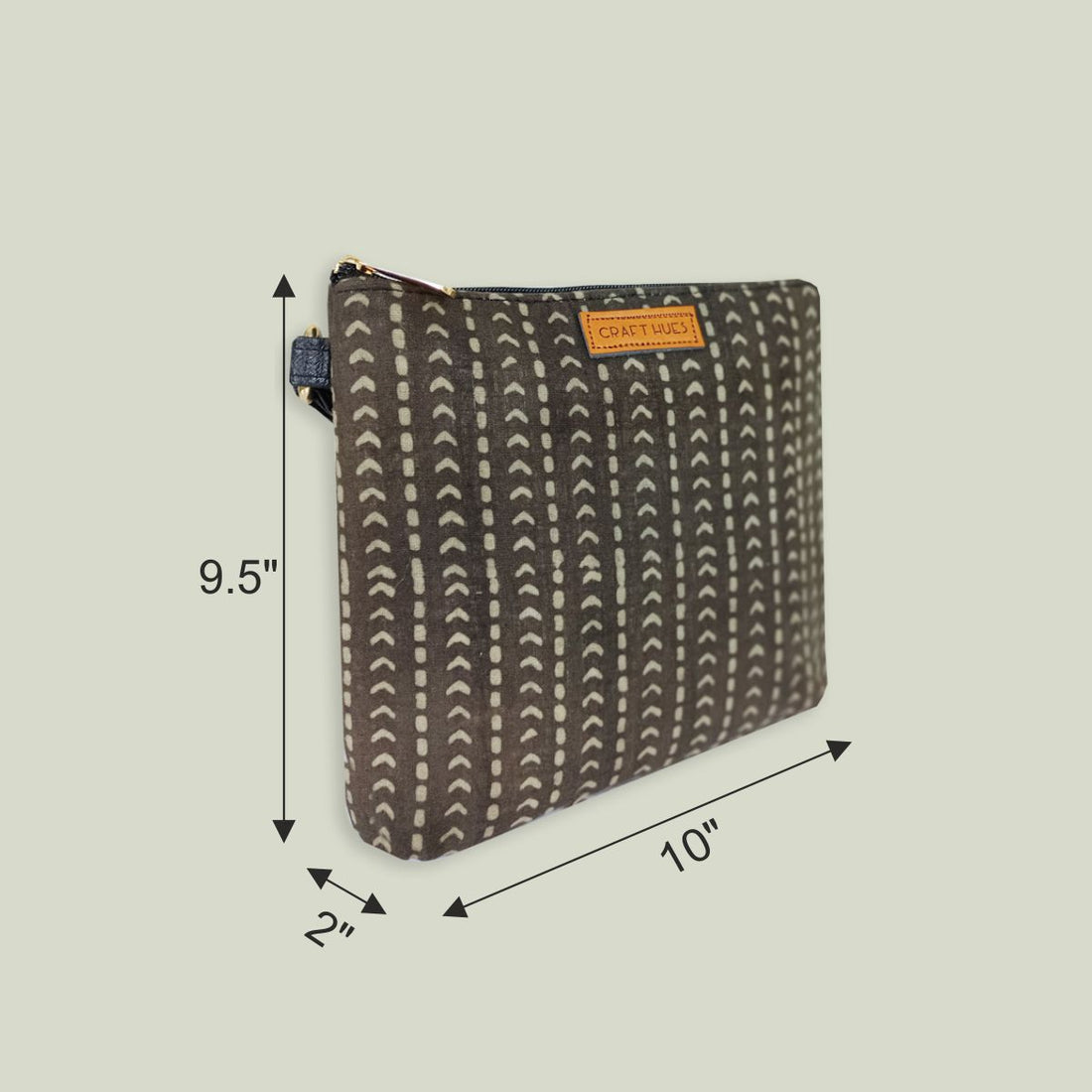 Block-Printed Grey Way Sling Bag