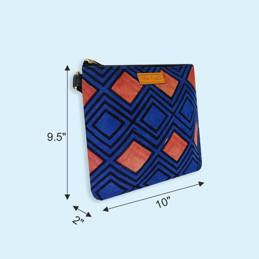 Block-Printed Triangles Sling Bag