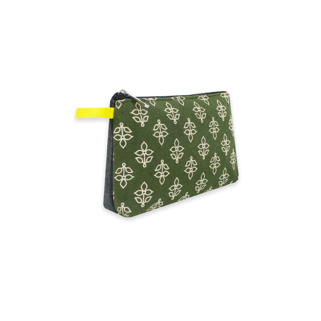 Green Leaves Block Printed Pouch