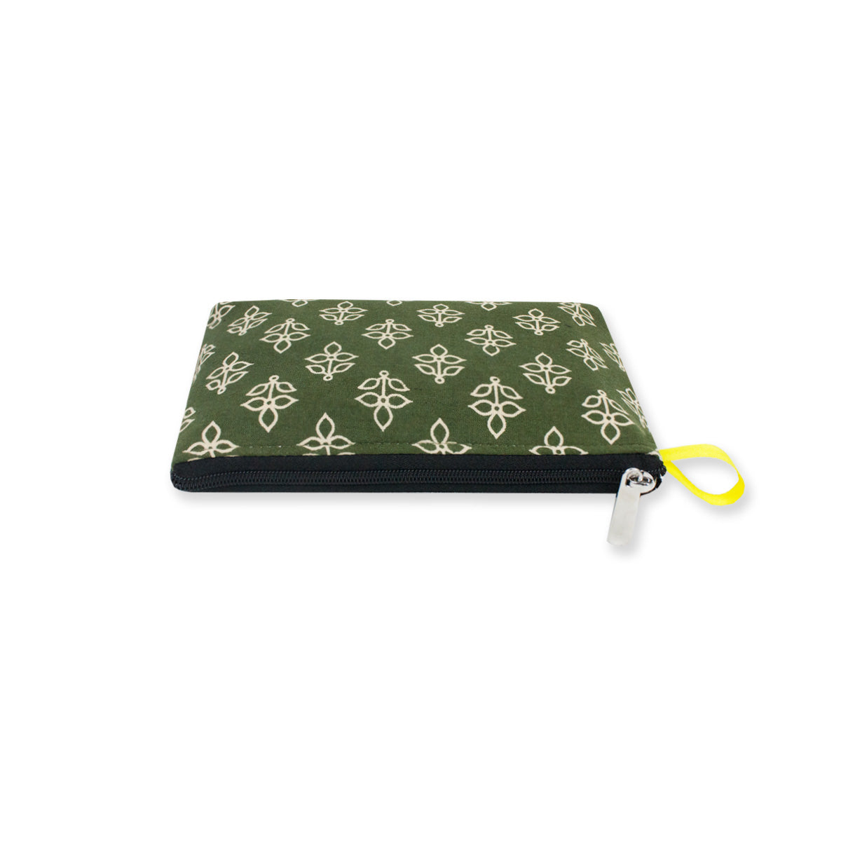 Green Leaves Block Printed Pouch