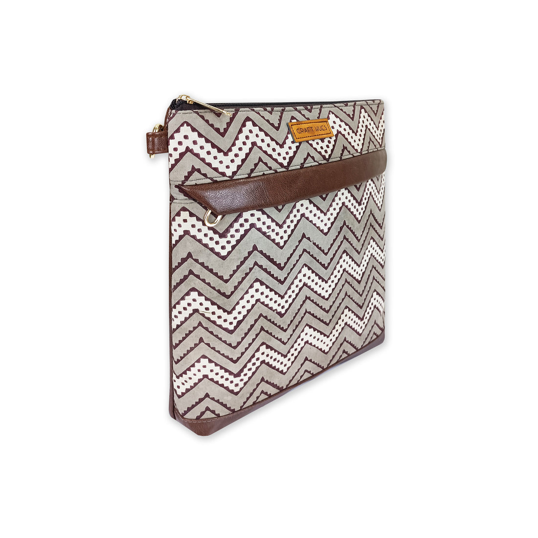 Brown Zig-zag Messenger Bag