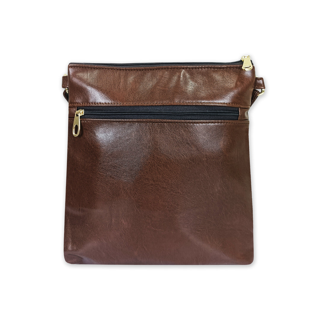 Brown Zig-zag Messenger Bag