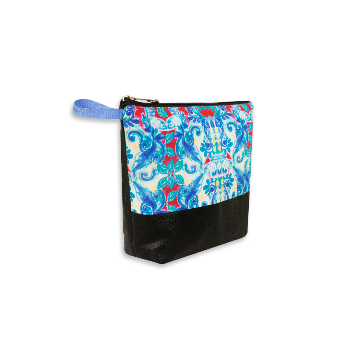 Blue Paisley Printed Pouch