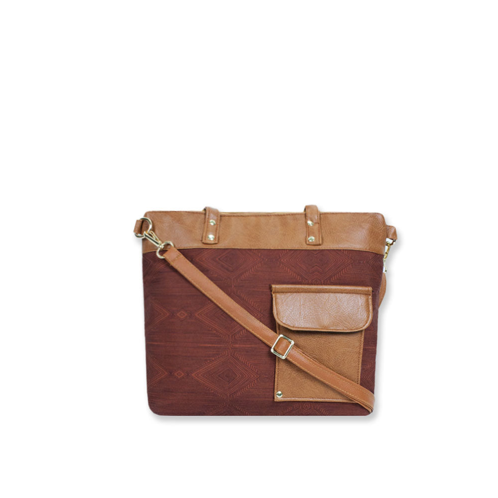Brown Beauty Shoulder Bag with Sling