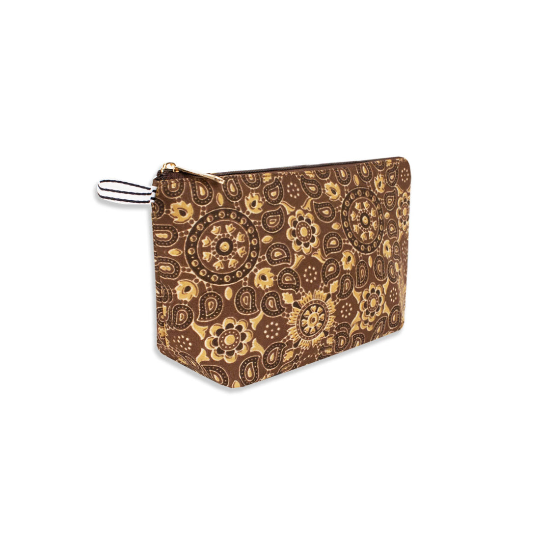 Brown Ajrakh Block Printed Pouch