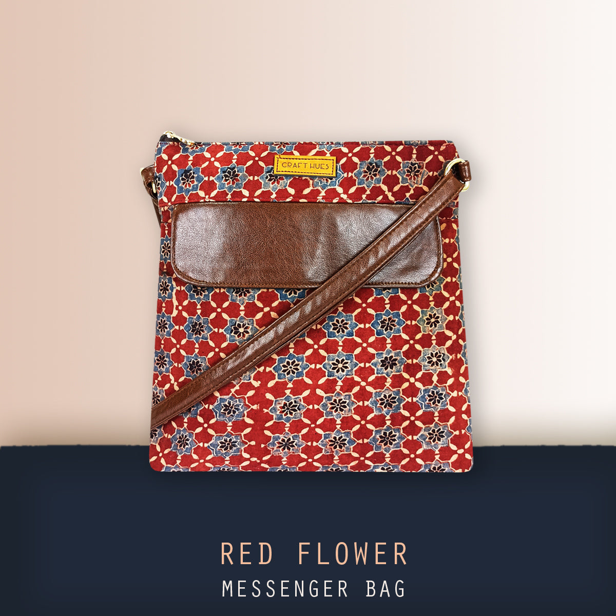 Red Flower Messenger Bag