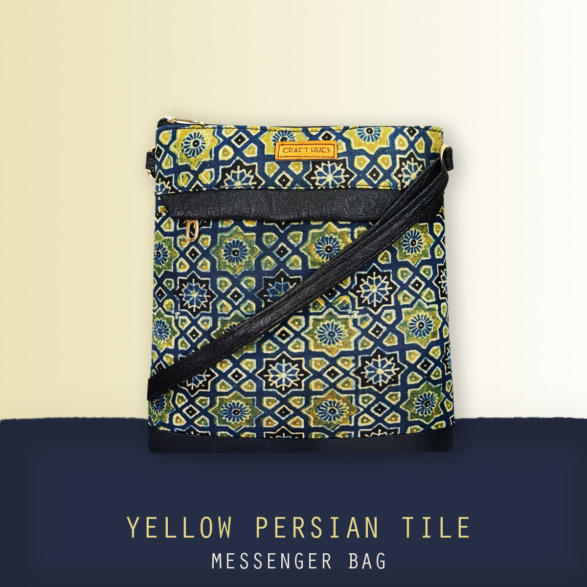 Yellow Persian Tile Messenger Bag