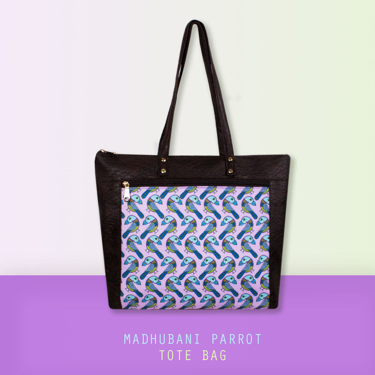 Madhubani Parrot Tote Bag