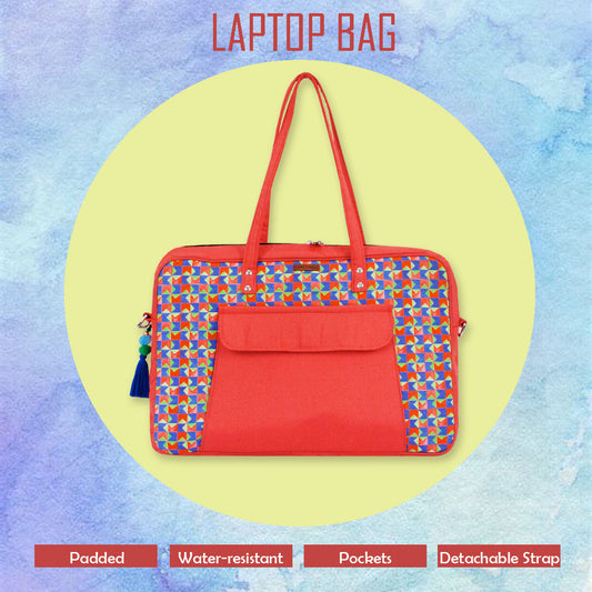 Red Checks Laptop Bag