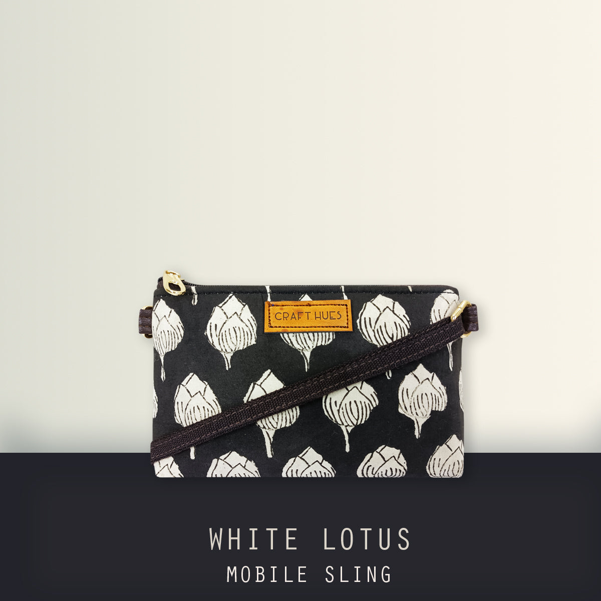 White Lotus Mobile Sling Bag