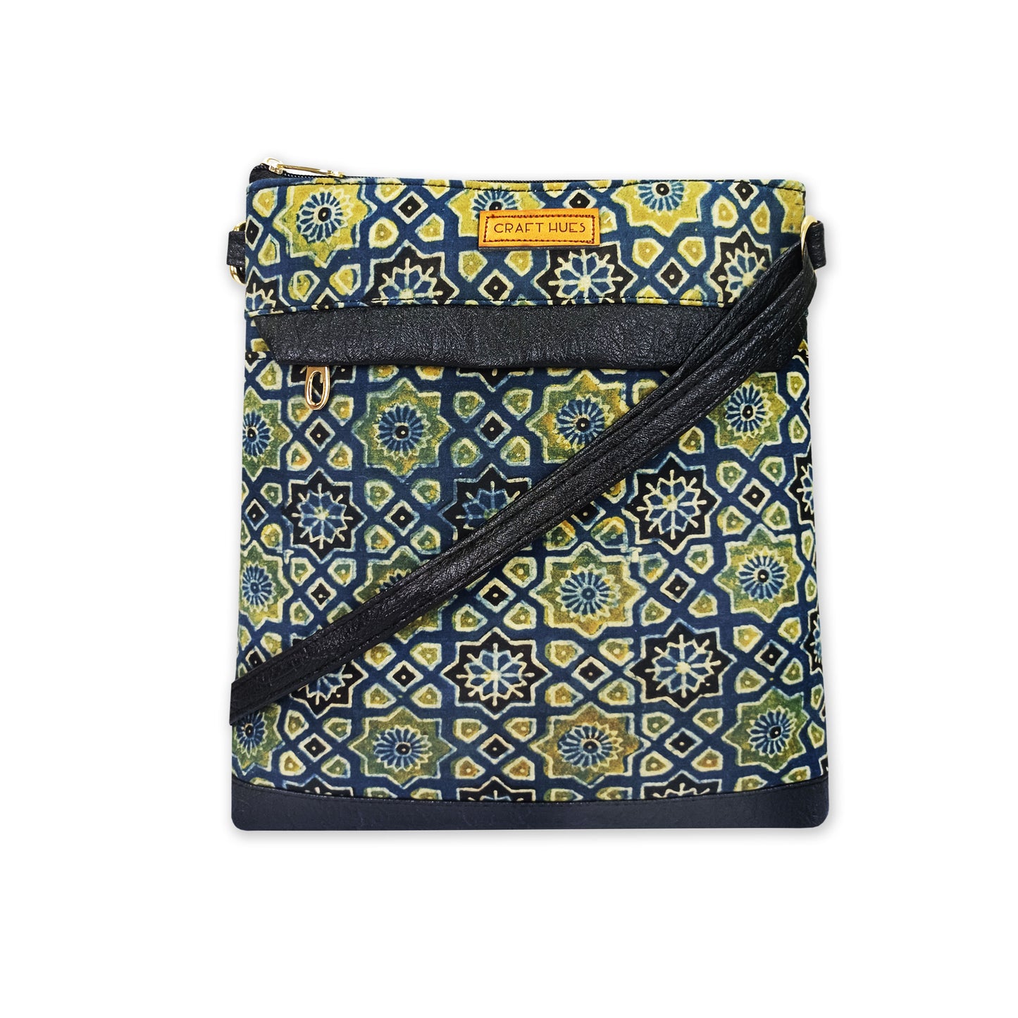Yellow Persian Tile Messenger Bag