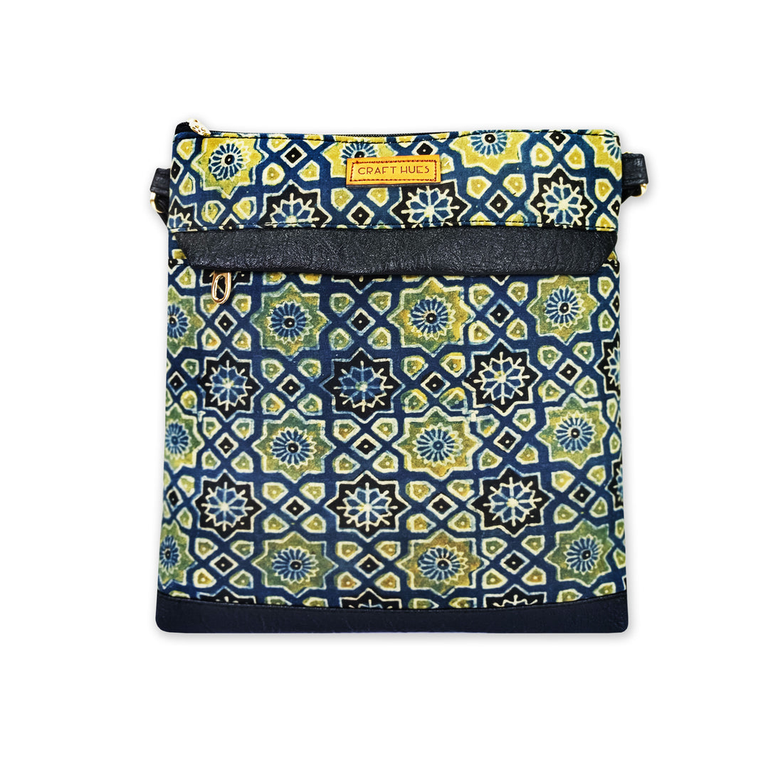 Yellow Persian Tile Messenger Bag