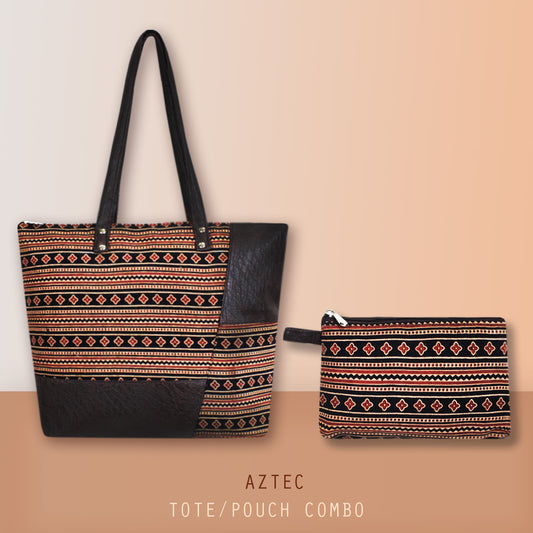 Aztec Tile Tote/Pouch Combo