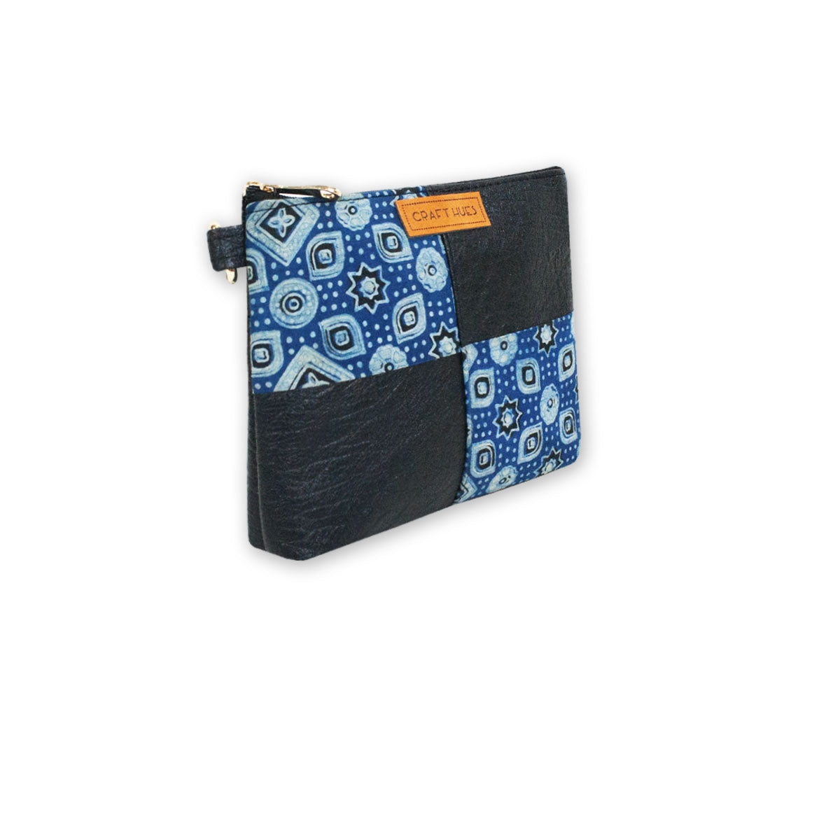 Ajrakh leather sling bag