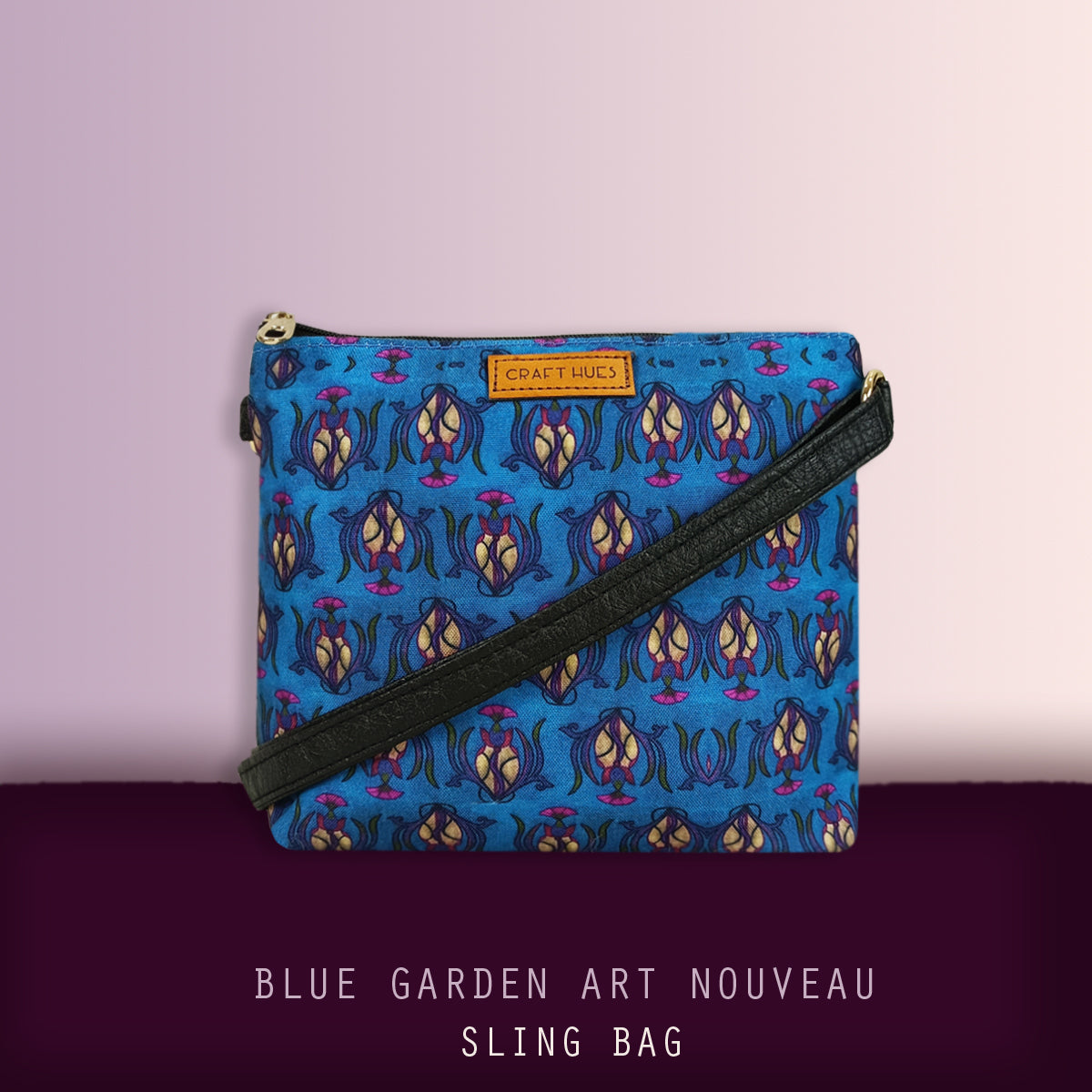 Blue Garden Art Nouveau Sling Bag
