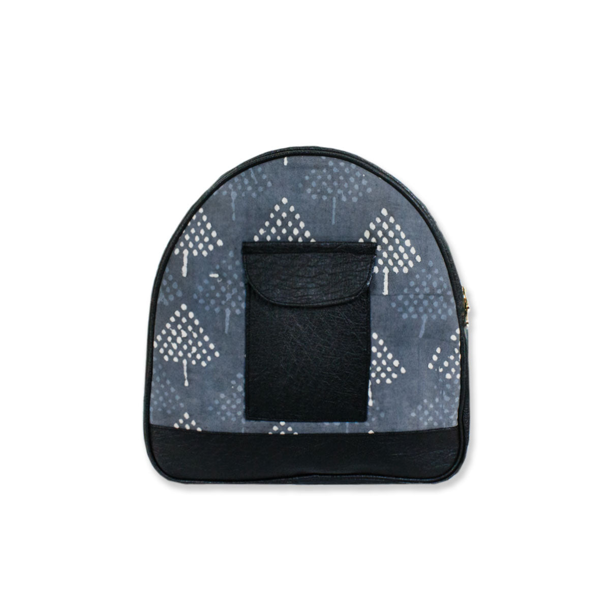 Blue Pine Block-printed Backpack