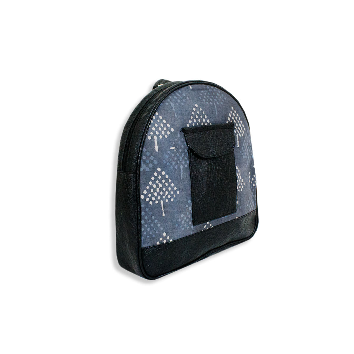Blue Pine Block-printed Backpack