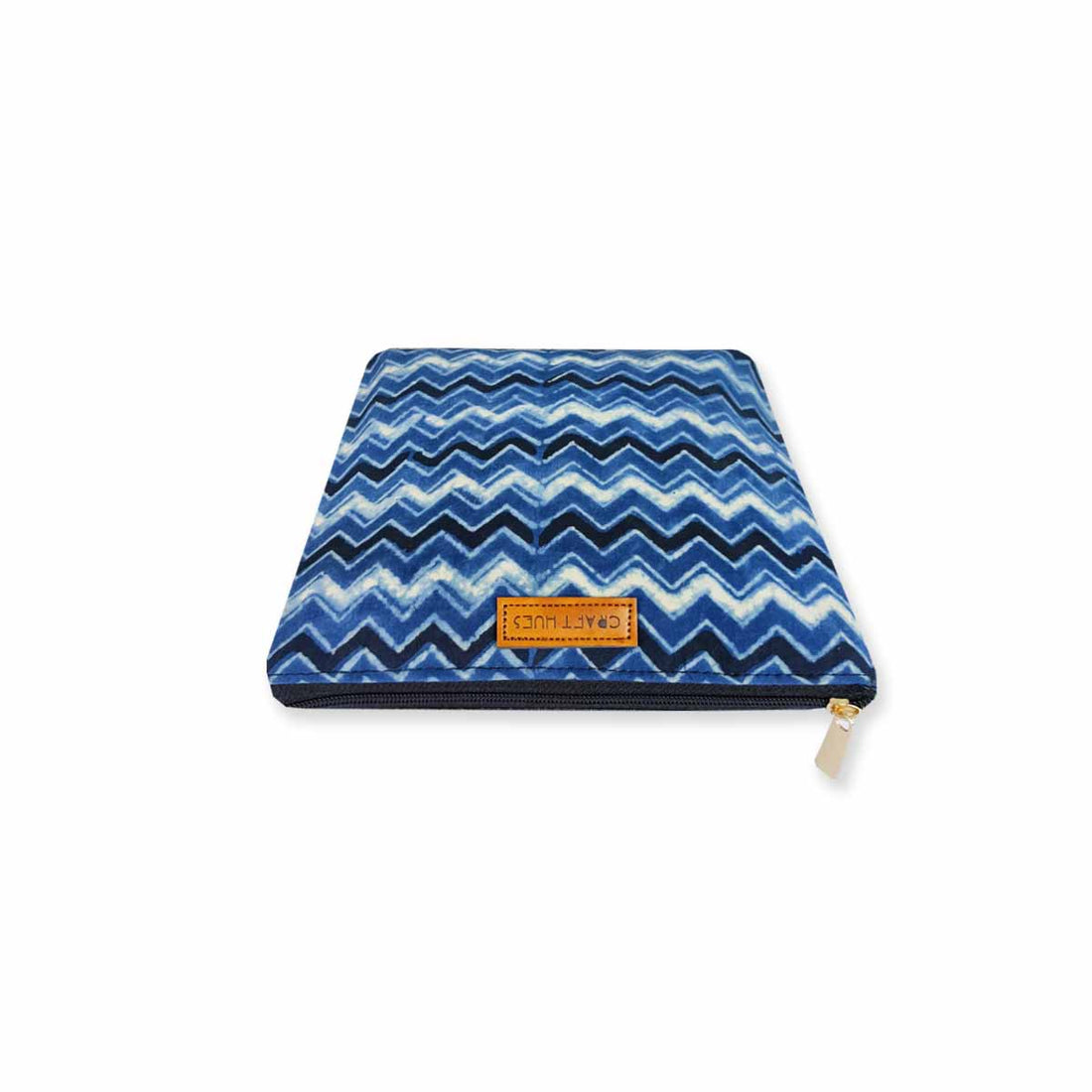 Block-Printed Blue Zig-zag Sling Bag