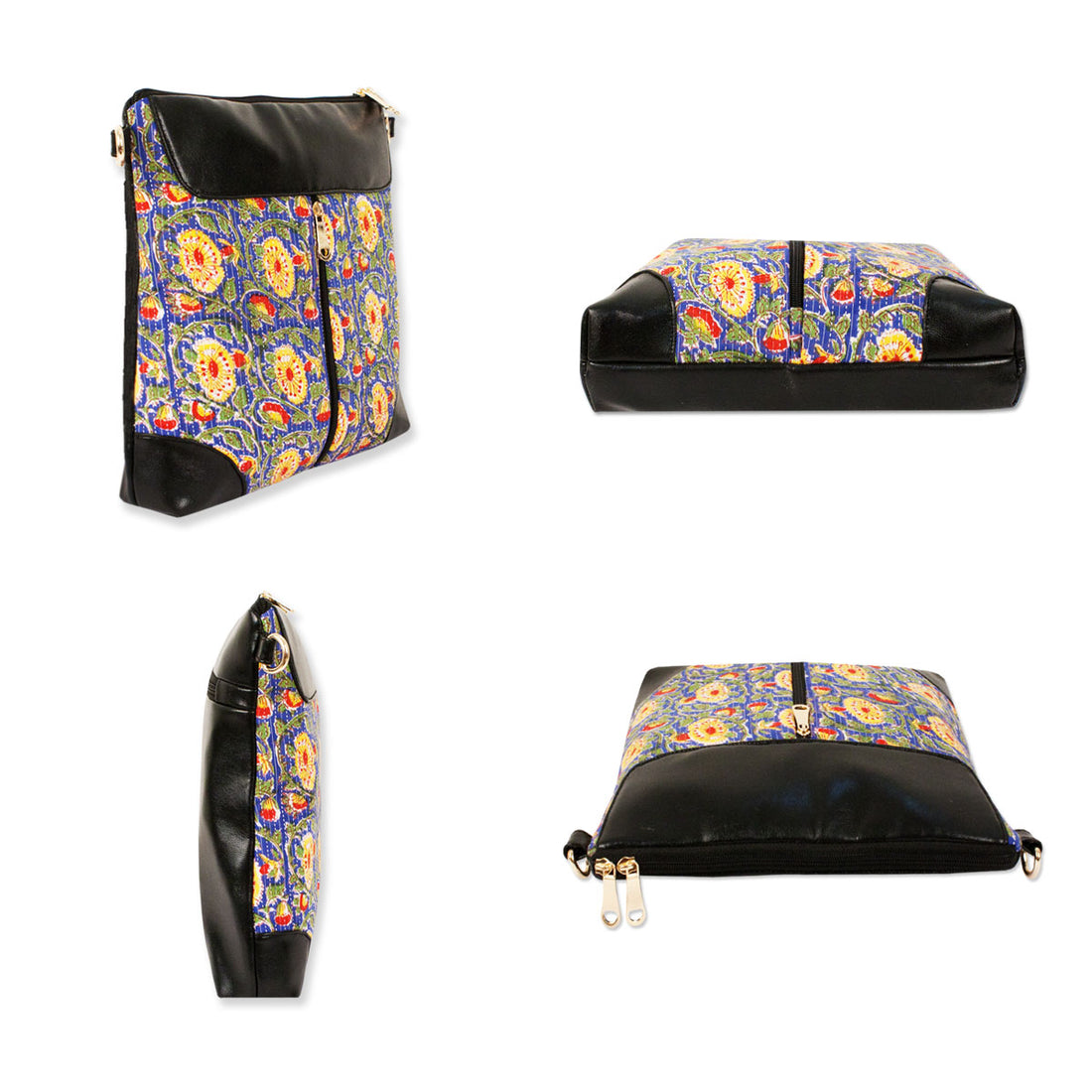 Red Yellow Floral Messenger Pouch Combo