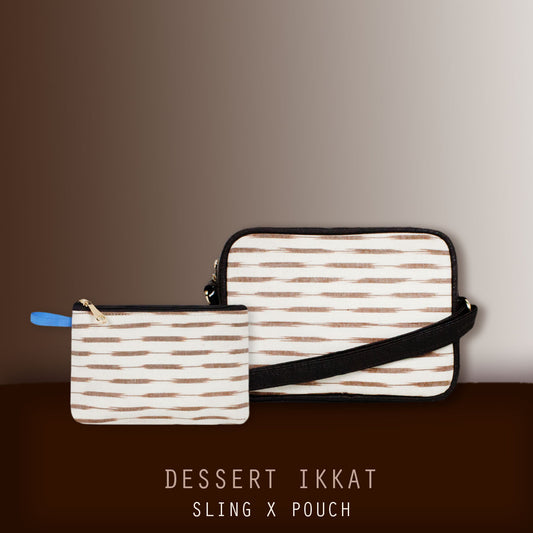 Dessert Ikkat Sling and Pouch Combo