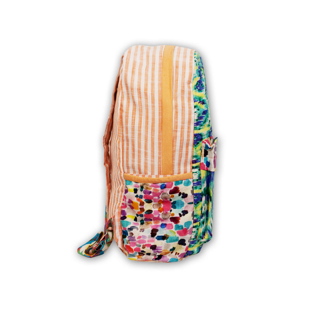 Printed Backpack- Peach Stripes