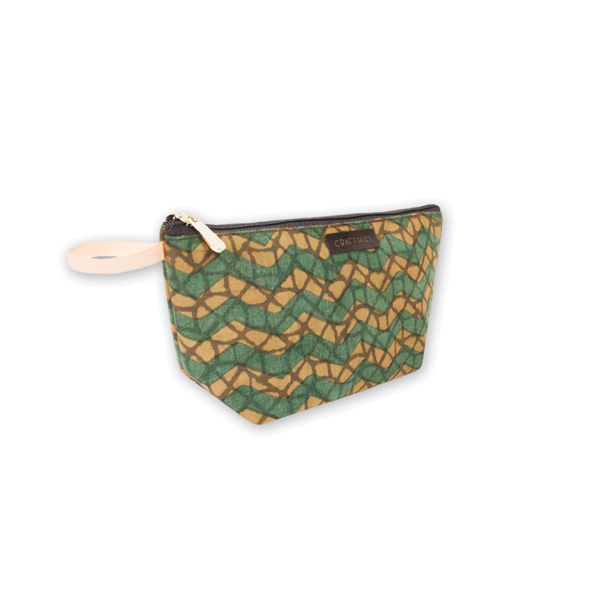 Wavy Road Block Printed Pouch