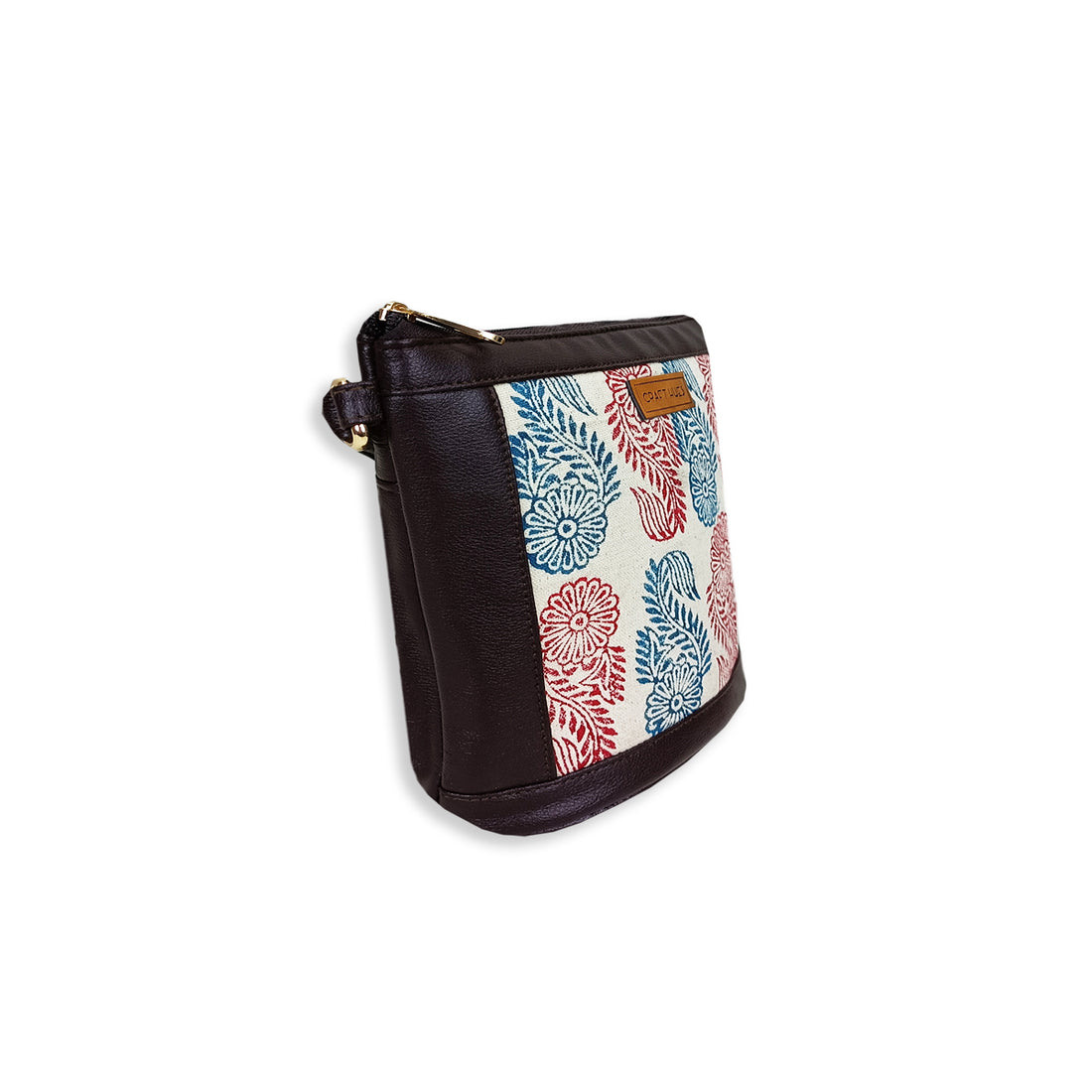 Indian Flower Block-Printed Bucket Sling Bag