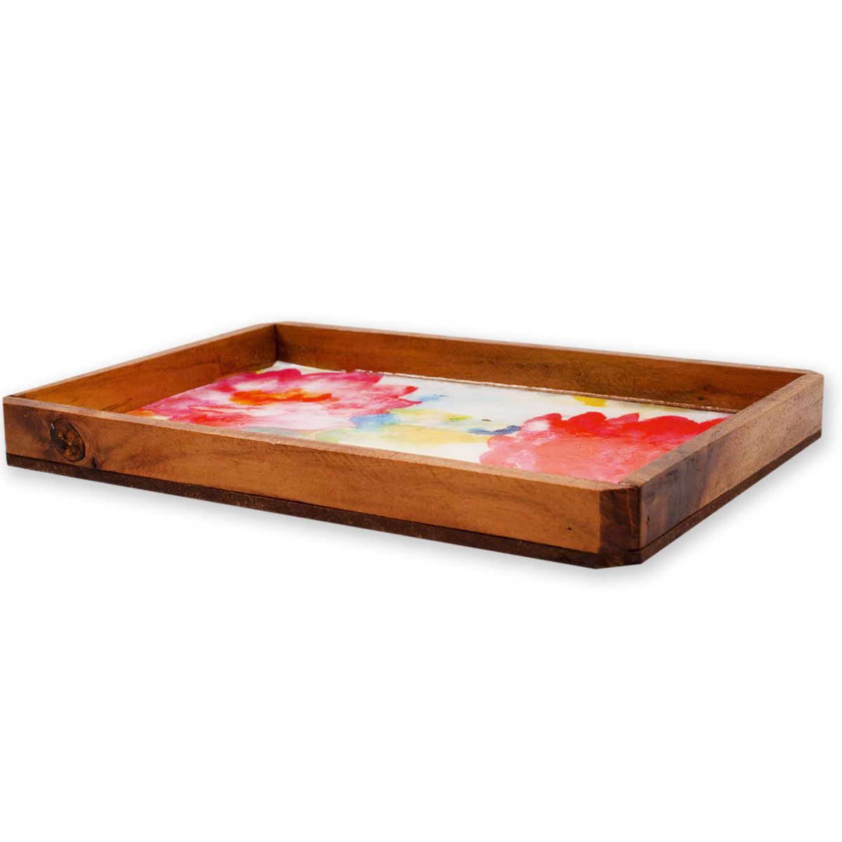 Pink Lotus Rectangle Serving Tray