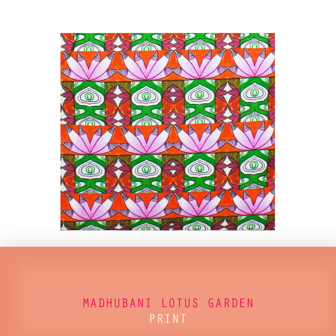Madhubani Lotus Garden Tote Bag
