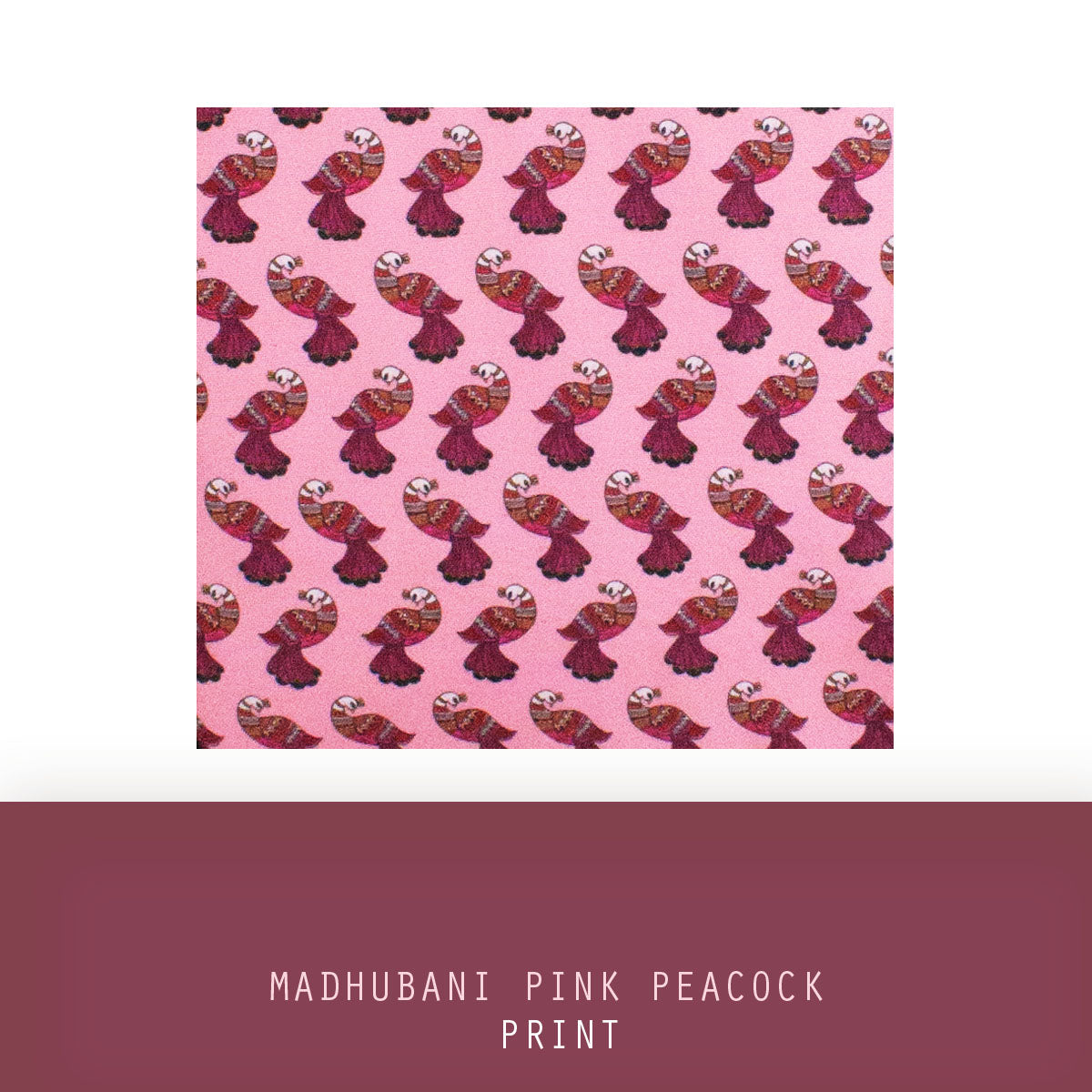 Madhubani Pink Peacock Tote Bag