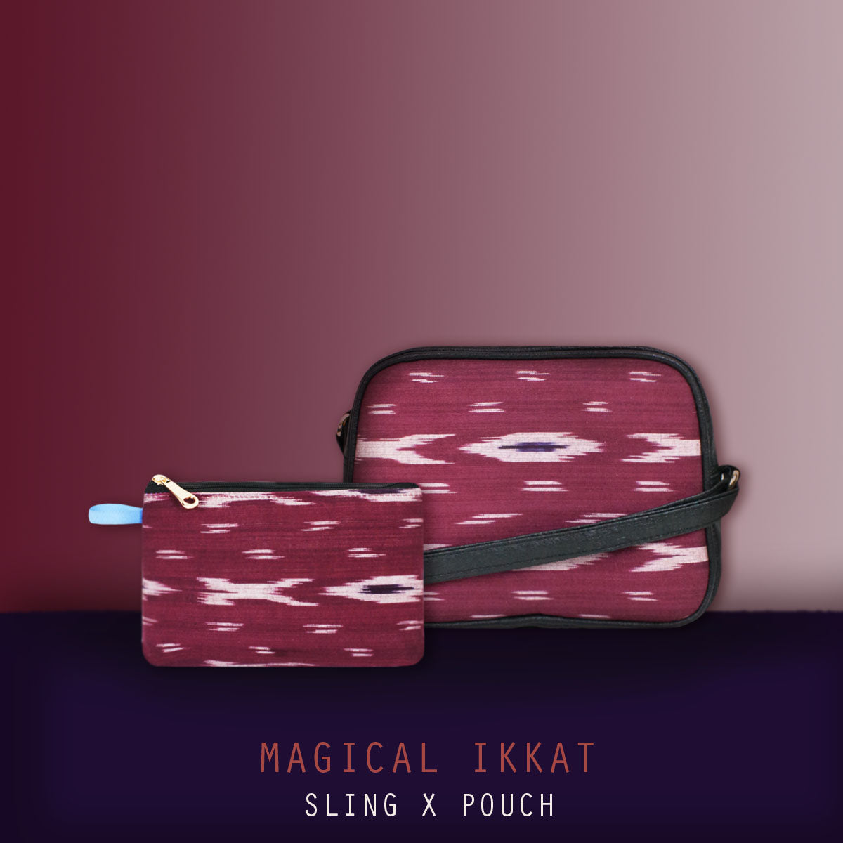 Magical Ikkat Sling and Pouch Combo