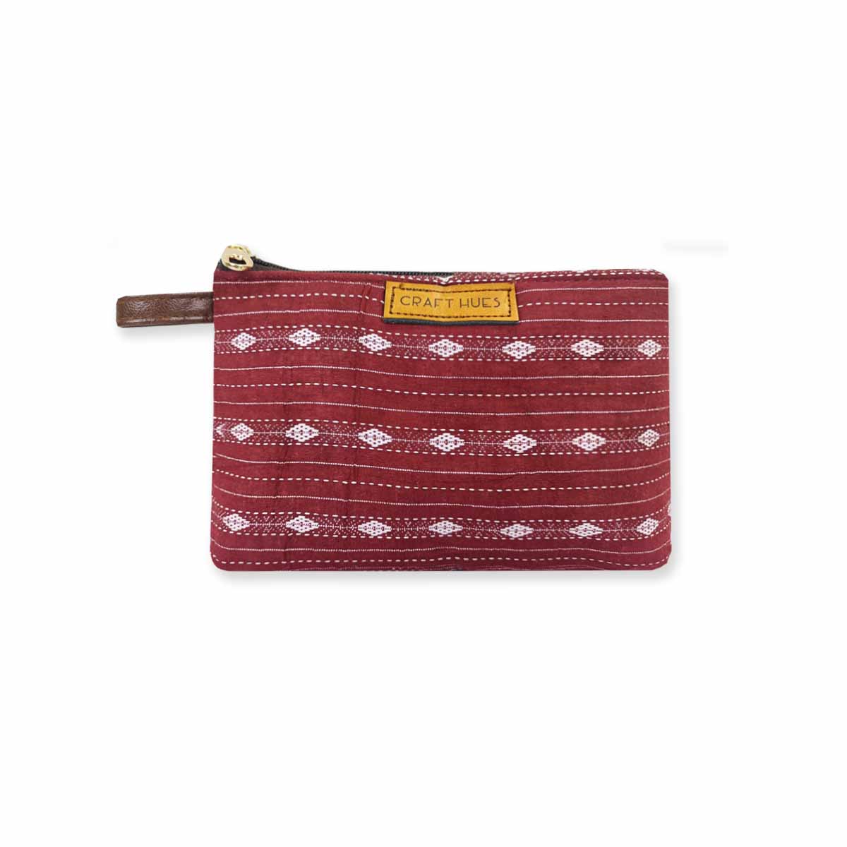Magical Maroon Ikkat Pouch Bag