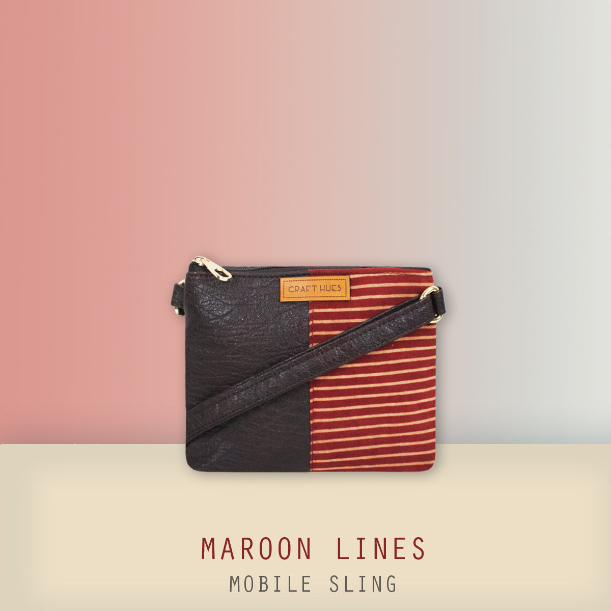 Maroon Lines Mobile Sling Bag – Crafthues
